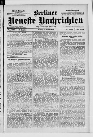 Berliner Neueste Nachrichten vom 08.08.1910