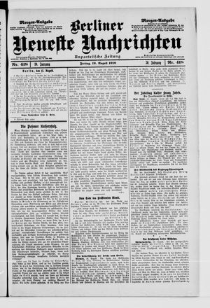 Berliner Neueste Nachrichten vom 19.08.1910