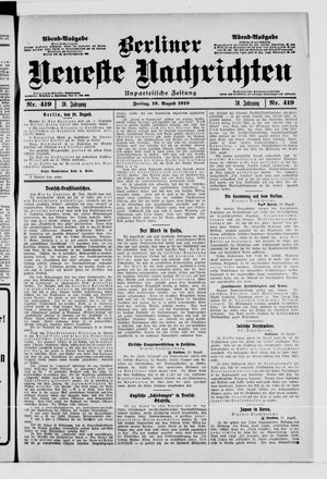 Berliner Neueste Nachrichten vom 19.08.1910