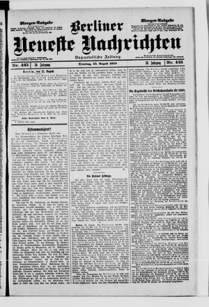 Berliner Neueste Nachrichten vom 23.08.1910