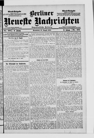 Berliner Neueste Nachrichten on Aug 27, 1910
