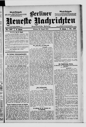 Berliner Neueste Nachrichten vom 29.08.1910