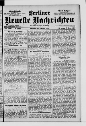 Berliner Neueste Nachrichten vom 10.09.1910