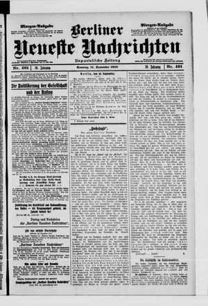 Berliner Neueste Nachrichten vom 11.09.1910