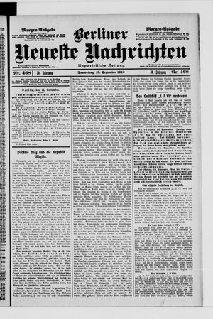 Berliner Neueste Nachrichten vom 15.09.1910