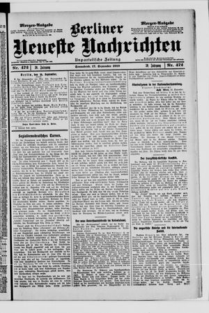 Berliner Neueste Nachrichten on Sep 17, 1910