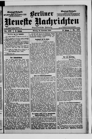 Berliner Neueste Nachrichten vom 19.09.1910