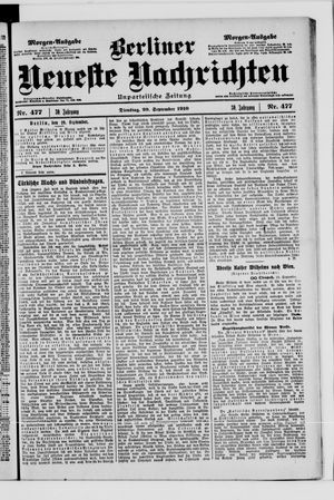Berliner Neueste Nachrichten vom 20.09.1910