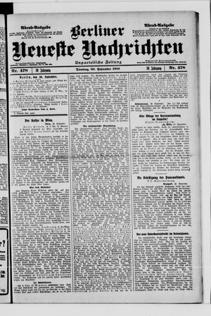 Berliner Neueste Nachrichten vom 20.09.1910