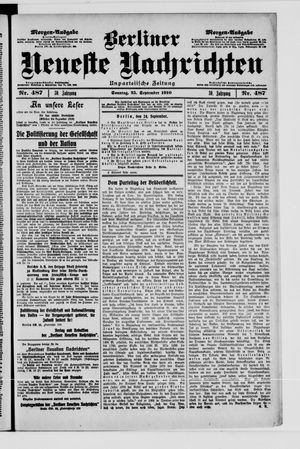 Berliner Neueste Nachrichten vom 25.09.1910