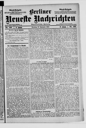 Berliner Neueste Nachrichten vom 27.09.1910