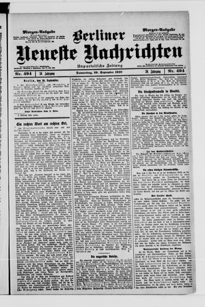 Berliner Neueste Nachrichten on Sep 29, 1910