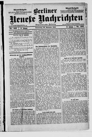 Berliner Neueste Nachrichten vom 29.09.1910