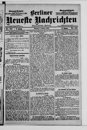 Berliner Neueste Nachrichten vom 03.10.1910