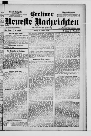 Berliner Neueste Nachrichten vom 07.10.1910