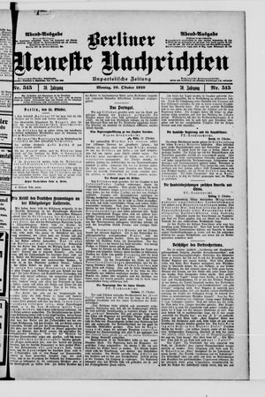Berliner Neueste Nachrichten vom 10.10.1910