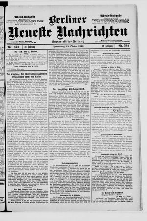 Berliner Neueste Nachrichten vom 13.10.1910