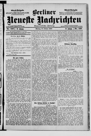 Berliner Neueste Nachrichten vom 17.10.1910