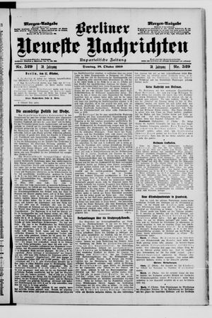 Berliner Neueste Nachrichten vom 18.10.1910