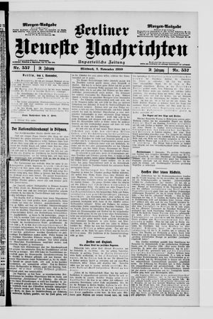 Berliner Neueste Nachrichten vom 02.11.1910
