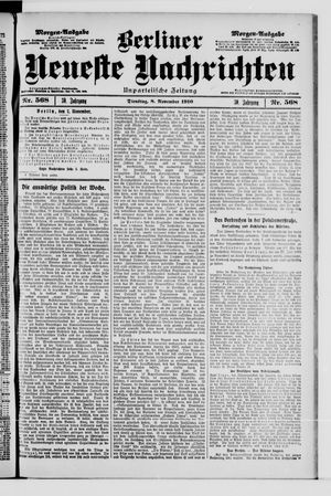 Berliner Neueste Nachrichten vom 08.11.1910