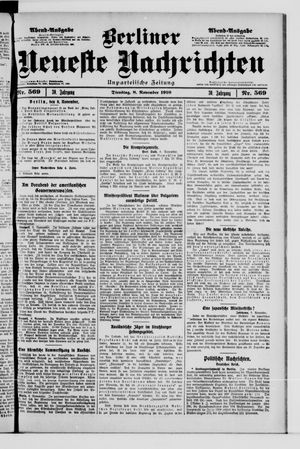 Berliner Neueste Nachrichten vom 08.11.1910