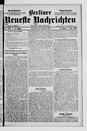 Berliner Neueste Nachrichten vom 10.11.1910