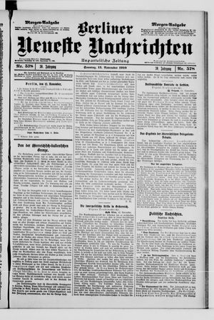 Berliner Neueste Nachrichten vom 13.11.1910