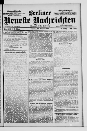 Berliner Neueste Nachrichten vom 20.11.1910