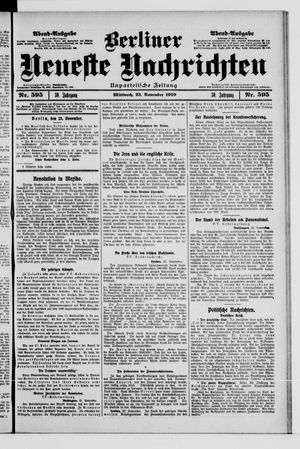 Berliner Neueste Nachrichten vom 23.11.1910