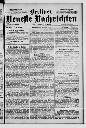 Berliner Neueste Nachrichten vom 26.11.1910