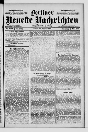 Berliner Neueste Nachrichten vom 27.11.1910