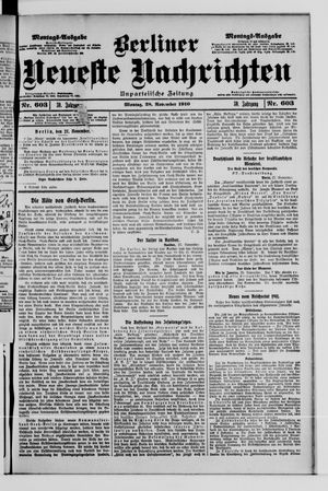 Berliner Neueste Nachrichten vom 28.11.1910
