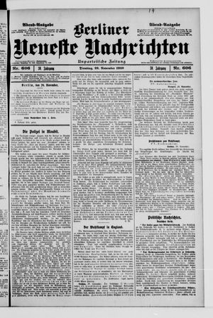 Berliner Neueste Nachrichten vom 29.11.1910