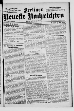 Berliner Neueste Nachrichten vom 01.12.1910