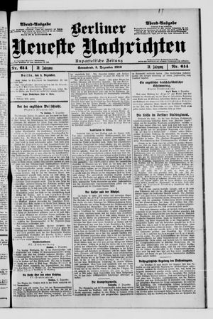 Berliner Neueste Nachrichten vom 03.12.1910