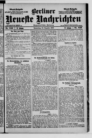 Berliner Neueste Nachrichten vom 22.12.1910