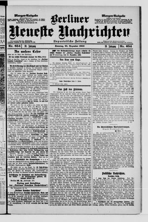 Berliner Neueste Nachrichten vom 25.12.1910