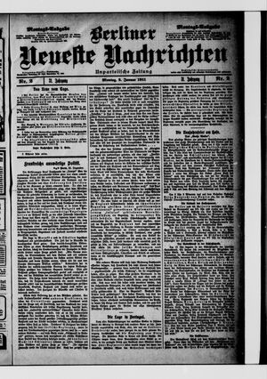 Berliner neueste Nachrichten vom 02.01.1911