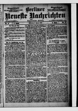 Berliner neueste Nachrichten vom 04.01.1911