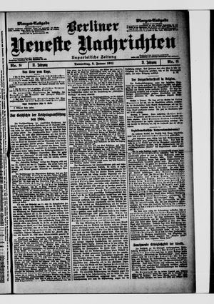 Berliner neueste Nachrichten vom 05.01.1911