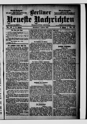 Berliner Neueste Nachrichten vom 07.01.1911