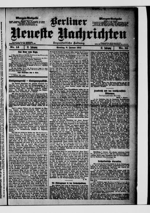 Berliner neueste Nachrichten vom 08.01.1911