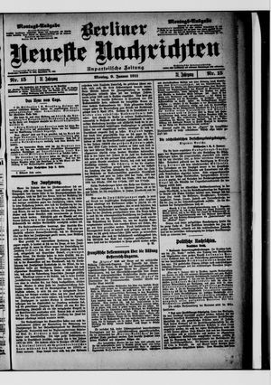 Berliner neueste Nachrichten on Jan 9, 1911