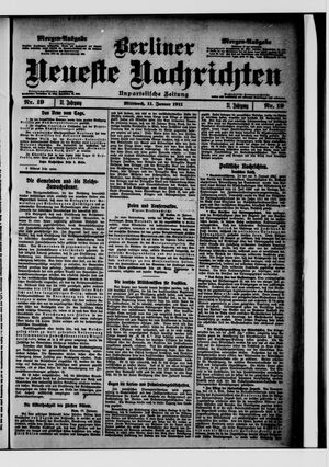 Berliner neueste Nachrichten vom 11.01.1911
