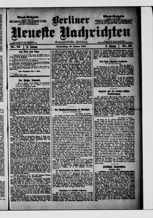Berliner neueste Nachrichten vom 12.01.1911