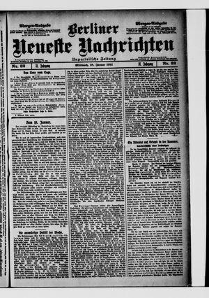 Berliner neueste Nachrichten vom 18.01.1911