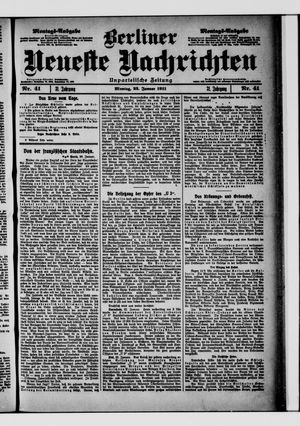 Berliner neueste Nachrichten vom 23.01.1911
