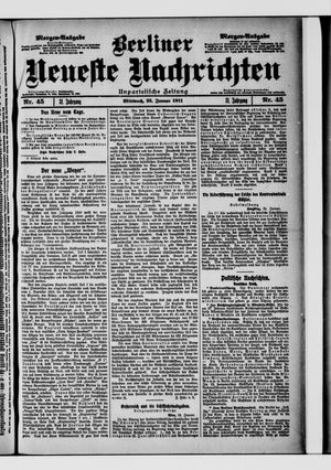 Berliner neueste Nachrichten vom 25.01.1911