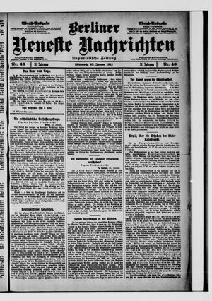 Berliner neueste Nachrichten vom 25.01.1911